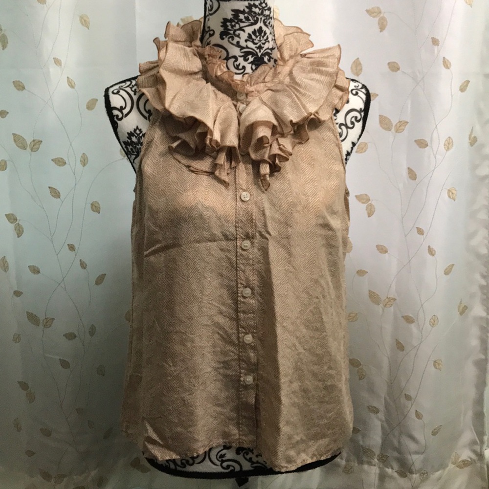 J crew sleeveless ruffle blouse